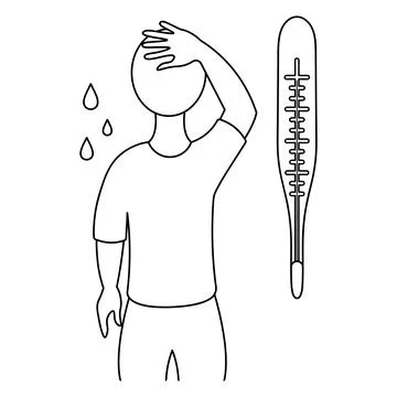 Fever. Sketch. Vector illustration. Stock Illustration