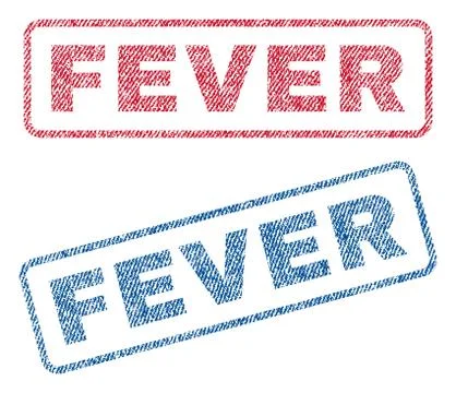 Fever Text Textile Seal Stamp Watermarks Stock Illustration
