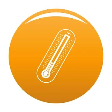 Fever thermometer icon vector orange Stock Illustration