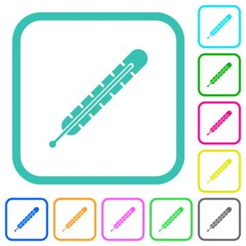 Fever thermometer vivid colored flat icons Illustrazione stock
