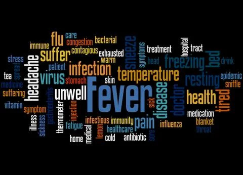 Fever, word cloud concept Stock Illustration