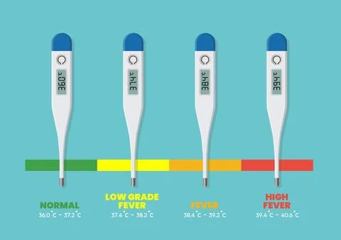 Fevers and Normal Body Temperature chart Stock Illustration