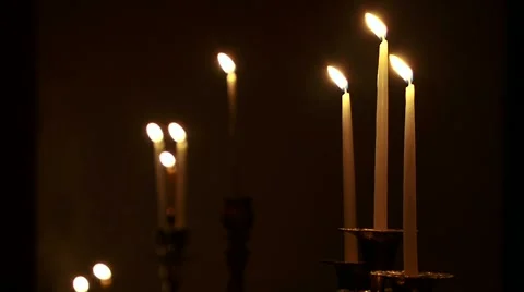Few Candles Stock Footage 52702869