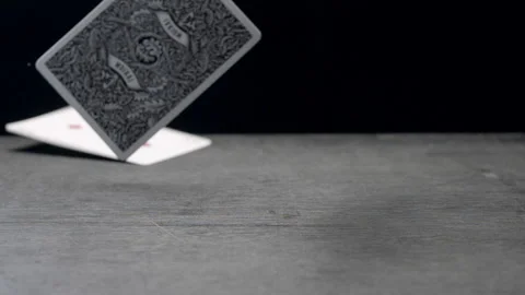 A few cards fall to the table Stock-Footage 131902329
