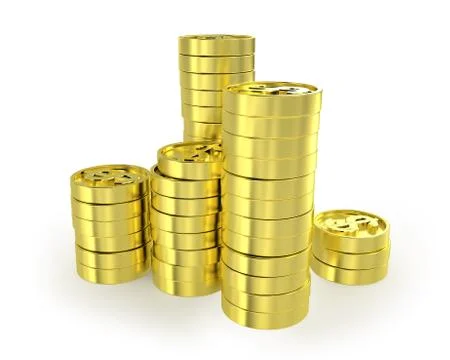 Few columns of coins Stock Illustration