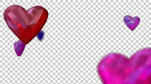 Few Crystal Hearts loop Colored 스톡 동영상 46753631