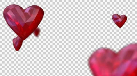 Few Crystal Hearts red loop 스톡 동영상 46753629
