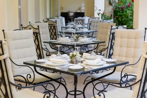 A few of the decorated tables Stock-Fotos