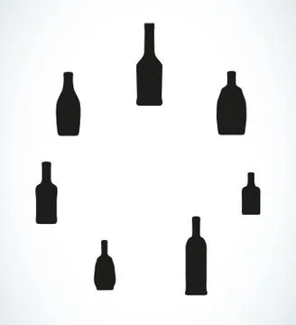 Few different bottles silhouettes Stock Illustration