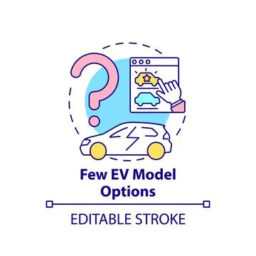 Few electric vehicles model options concept icon. Stock Illustration