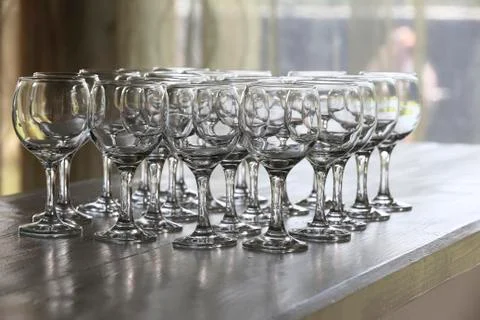 A few empty glasses Foto stock