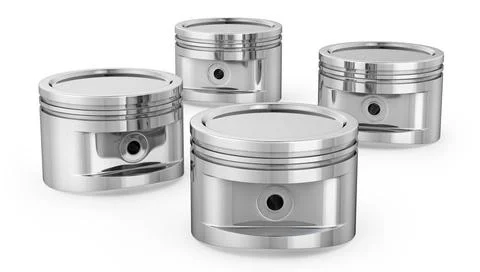 Few engine pistons Few engine pistons, isolated on white background Copyri... Stock Photos