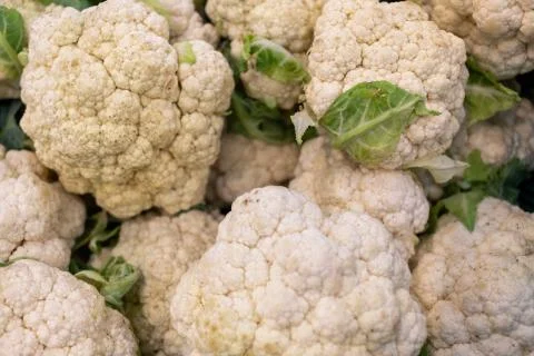 A few fresh cauliflower lying on each other 스톡 사진
