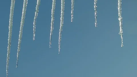 Few Icicles Melting Stock Footage 86606736