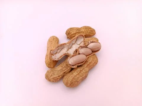 A few nuts on white background Stock Photos