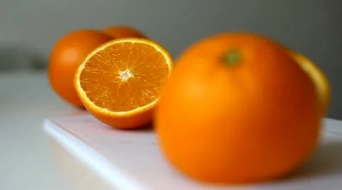 A few oranges on a table Stock Footage 11881162