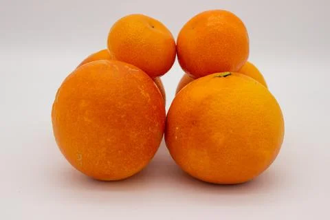 Few oranges on white background Stock Photos