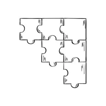 Few pieces of puzzle Stock-Illustration