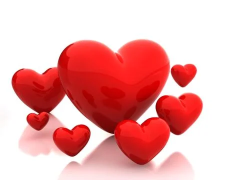Few red hearts Stock Illustration