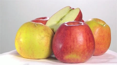 A few ripe apples rotate Stock Footage 43057309