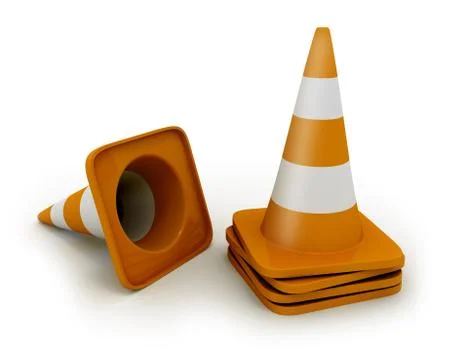 Few road cones Stock Illustration
