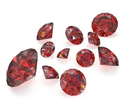 Few round cut rubies Stock Illustration
