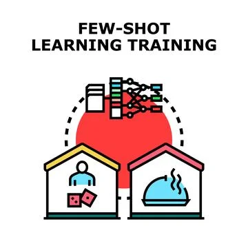 Few shot learning training artificial intelligence model 스톡 일러스트