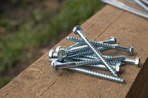 A few timber screws. Foto stock