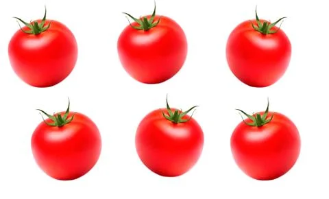 A few tomatoes on white background, isolate vegetables Stock Photos