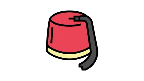 Fez hat cap color icon animation Stock Footage 224980002