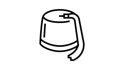 Fez hat cap line icon animation Stock Footage 224363572