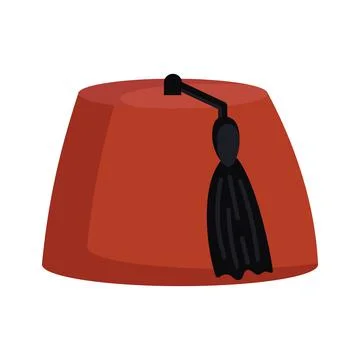 Fez hat vector illustration icon. Turkish symbol cap and muslim traditional h Stock Illustration