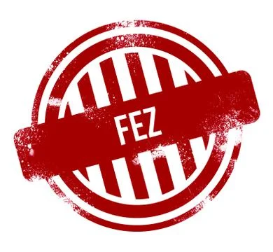 Fez - Red grunge button, stamp Stock Illustration