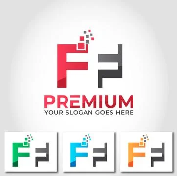 FF Alphabet Logo Design Concept Stock Illustration