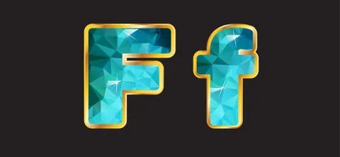 Ff with gold and teal VECTOR Stock Illustration