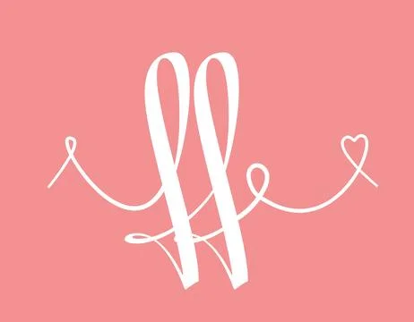 FF initial wedding monogram calligraphy vector illustration. Hand drawn let.. Illustration