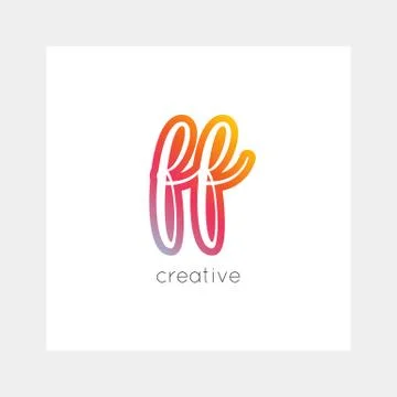 FF logo, vector. Useful as branding, app icon, alphabet combination, clip-art 库存插图