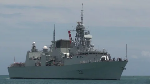 FFH 331 arrives at Joint Base Pearl Harbor-Hickam - 2016 Stock Footage 93133746