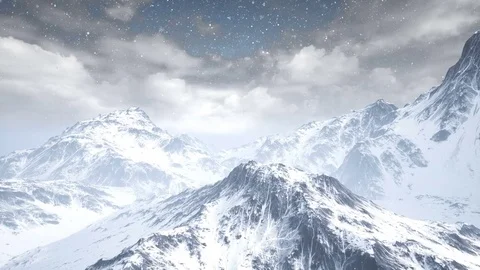 Fflying over snow mountains. aerial view Stock Footage 81335247