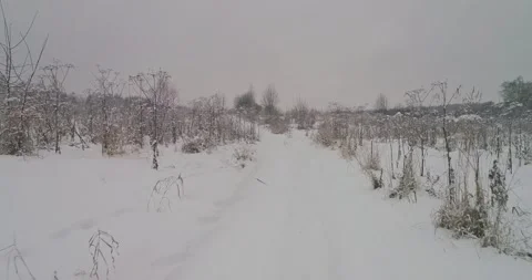 Fflying on a winter road Stock Footage 147191083