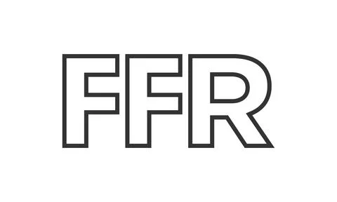 FFR logo design template with strong and modern bold text. Initial based ve.. イラスト素材