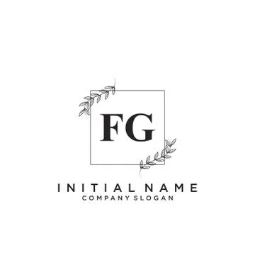 FG Initial handwriting logo design Illustrazione stock