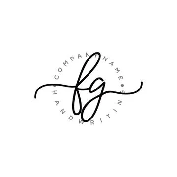 FG Initial handwriting logo design Stock Illustration