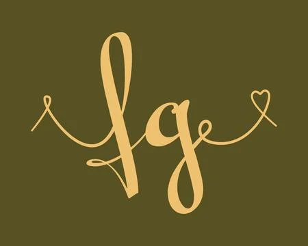FG initial wedding monogram calligraphy vector illustration. Hand drawn let.. Stock Illustration