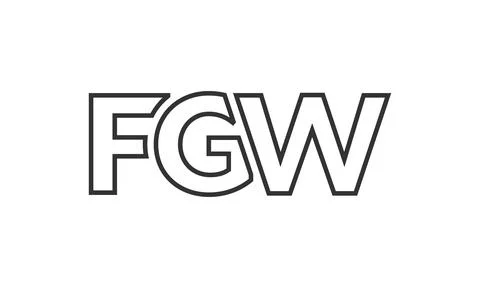 FGW logo design template with strong and modern bold text. Initial based ve.. Stock Illustration