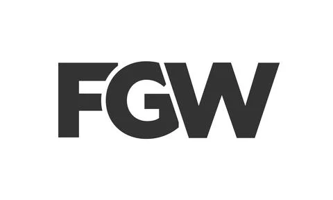 FGW logo design template with strong and modern bold text. Initial based ve.. Stock Illustration