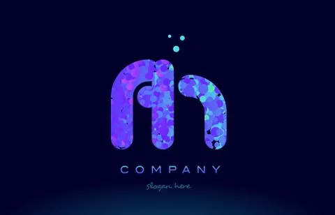 Fh f h bubble circle dots pink blue alphabet letter logo icon vector Stock Illustration