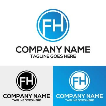 FH letter abstract monogram logo design template Stock Illustration