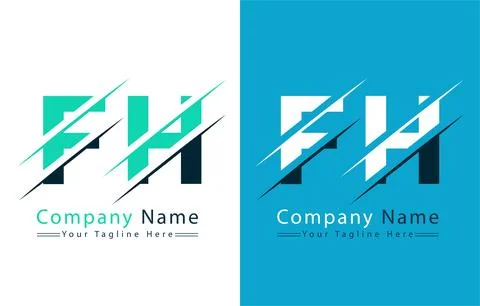 FH Letter Logo Design Template. Vector Logo Illustration Stock Illustration