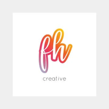 FH logo, vector. Useful as branding, app icon, alphabet combination, clip-art Stock Illustration